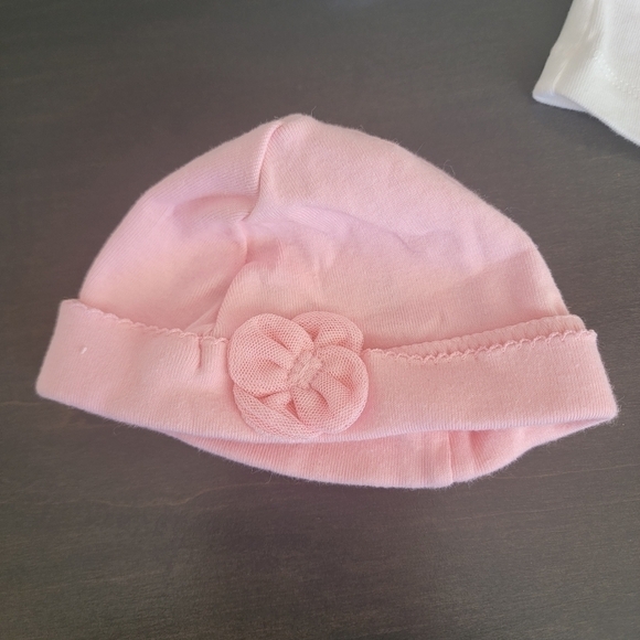 Carter's Infant Girl 4 Piece Bundle Pink White Jacket Onesie Pants Cap Size 3mo - Picture 6 of 11